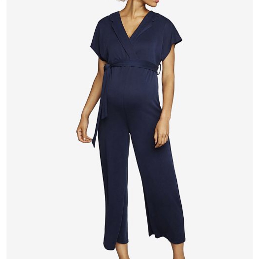 Waist Tie Maternity Jumpsuit- a pea in the pod